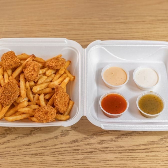 Chicken Nuggets W/ Large French Fries.