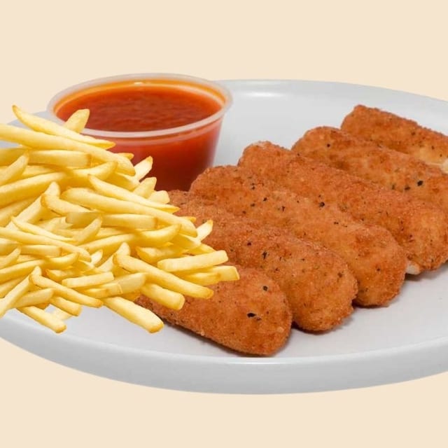 Mozzarella Sticks W/Large French Fries.