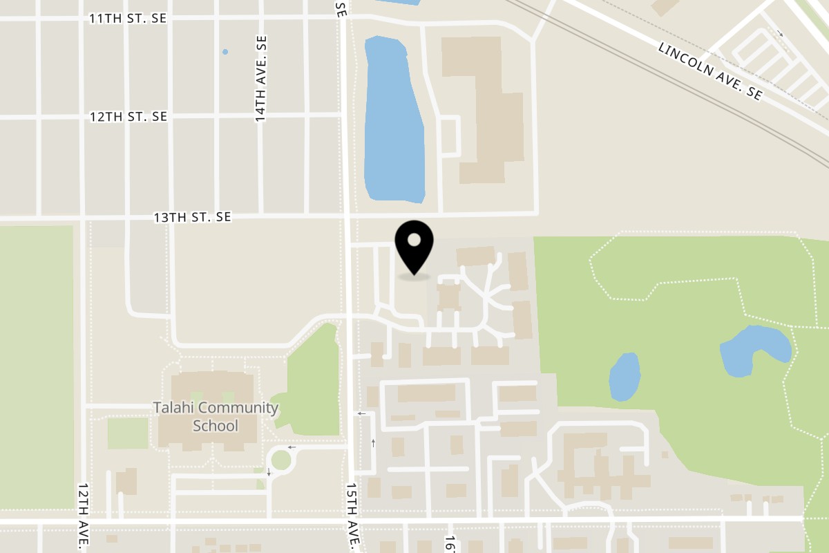 Map showing the location of Urban Gyro & Grill on 1350 15th Ave SE in St Cloud